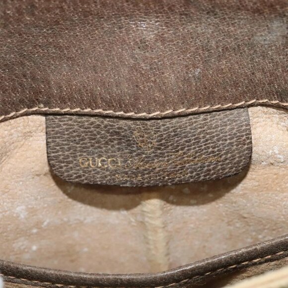 GUCCI GG Supreme Web Sherry Line Bag PVC Beige Gold 10 02 037 Auth 119034 - Picture 10 of 16